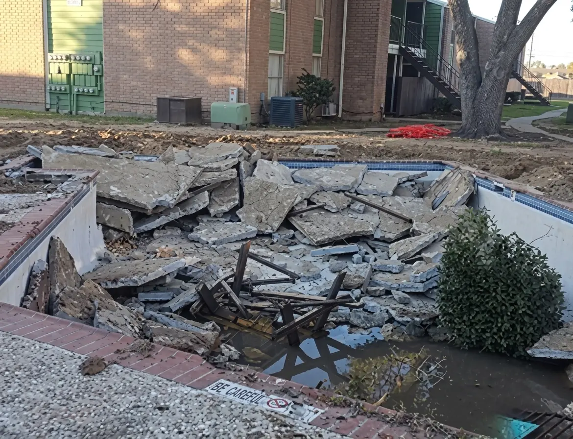 Pool demolition and backyard restoration